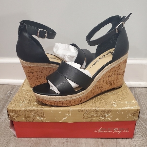 NEW American Rag Tarrah Open Toe Ankle Strap Wedge - Picture 2 of 4